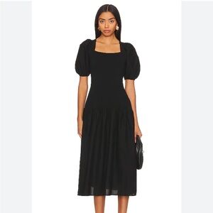 Cordelia Lace Up Midi Dress in Jet Black
NATION LOS ANGELES